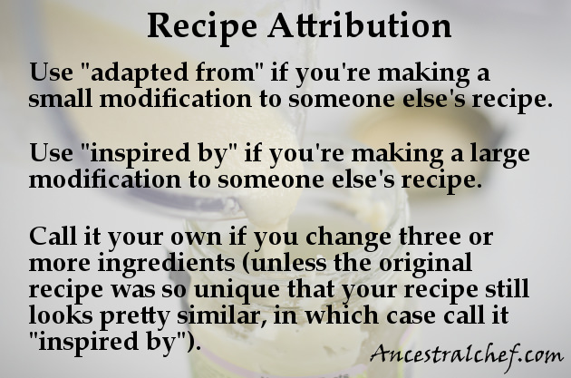 Attribution of Recipes