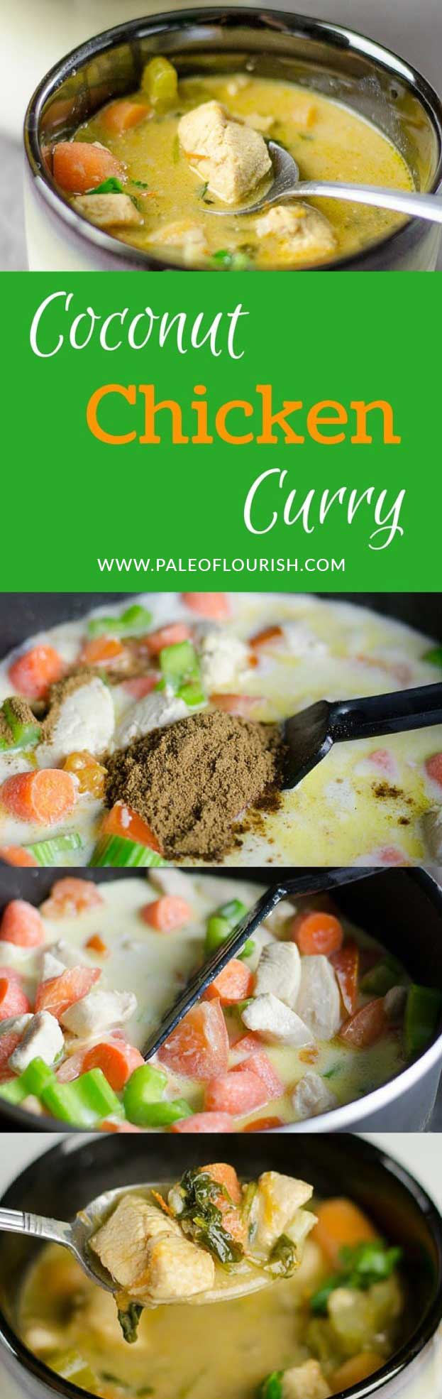Coconut Chicken Curry #paleo #recipes #gluten-free https://paleoflourish.com/coconut-chicken-curry/