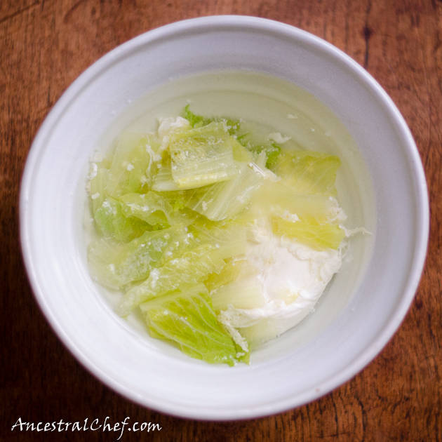 paleo romaine lettuce poached egg soup