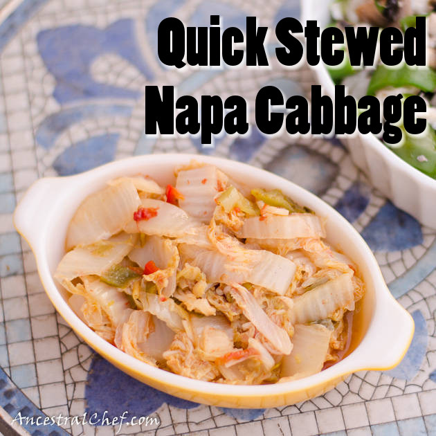 quick paleo stewed napa cabbage