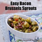 Easy Bacon Brussels Sprouts Recipe - full recipe here: https://paleoflourish.com/easy-bacon-brussels-sprouts