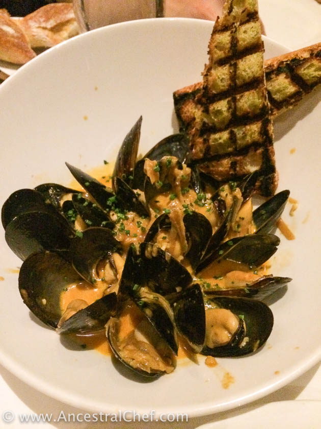 braised mussels at sutro's at cliff house paleo restaurant san francisco