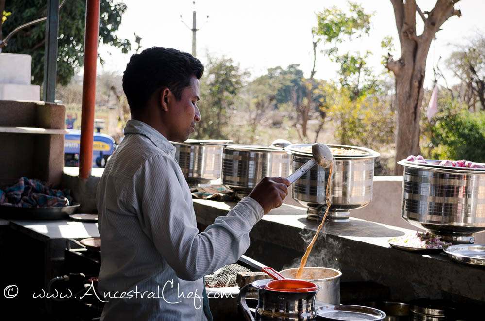 Road side masala chai tea in india