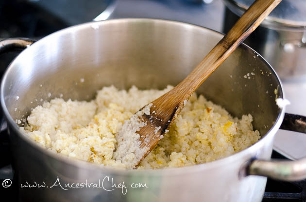 making cauliflower rice