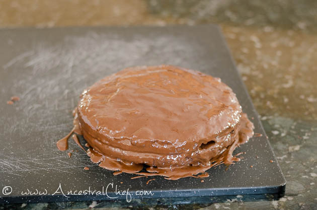 applying paleo chocolate frosting
