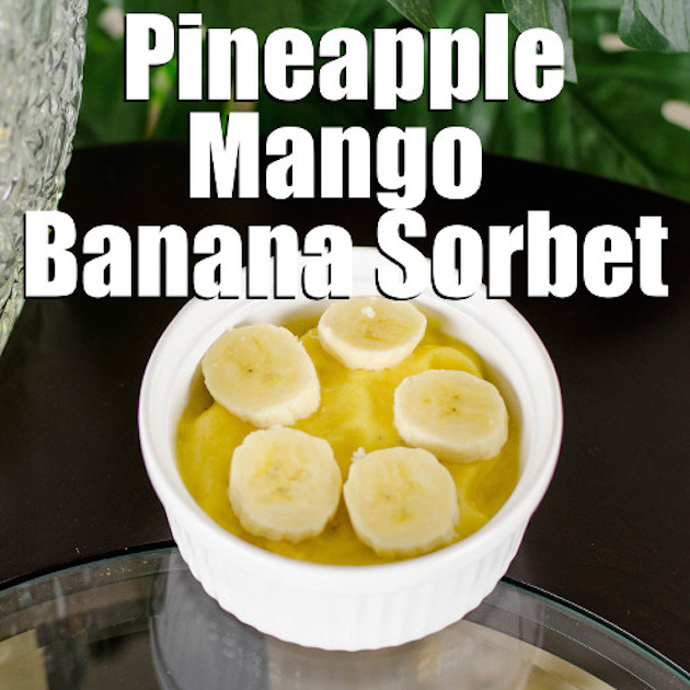Pineapple mango banana paleo sorbet recipe