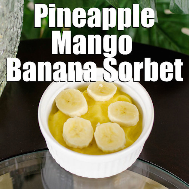 Paleo pineapple banana mango sorbet recipe