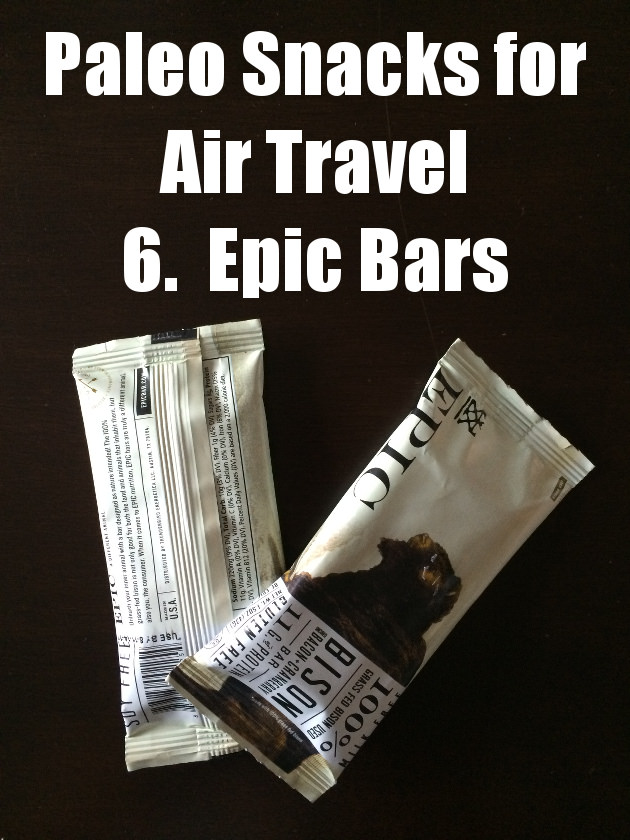 paleo snacks for air travel - epic bars