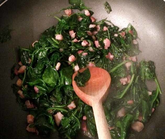 spinach and pancetta saute recipe