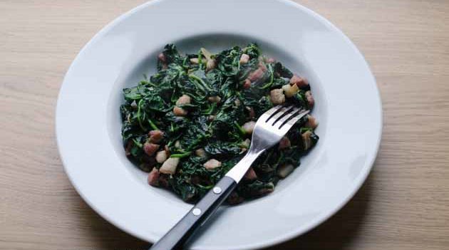 spinach and pancetta saute recipe