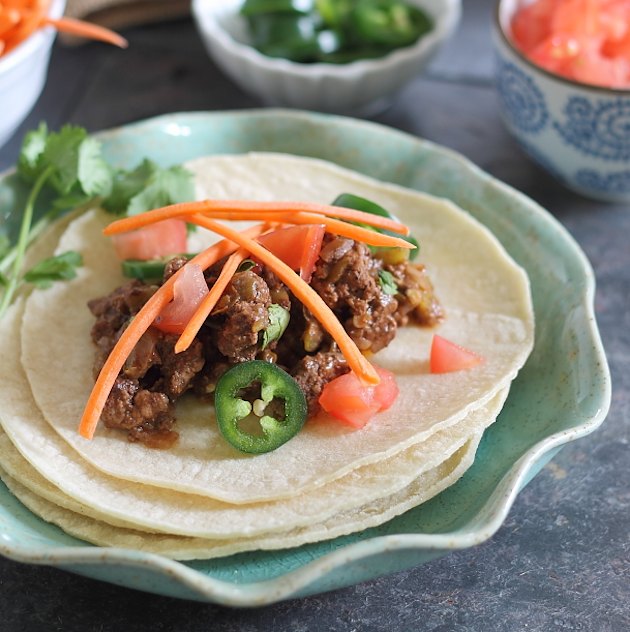 Paleo Ground Beef Recipe for Tacos from Running to the Kitchen