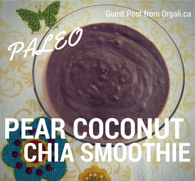 Paleo Pear Coconut Chia Smoothie Guest Post https://paleoflourish.com/paleo-pear-coconut-chia-smoothie-recipe-guest-post