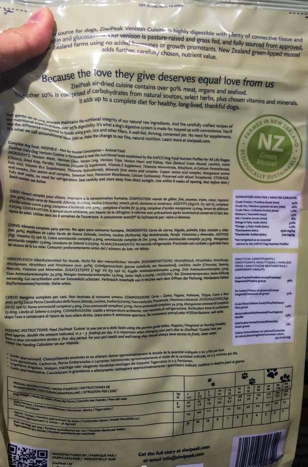 ZiwiPeak Real Meat Grain Free Air Dried Dog Food