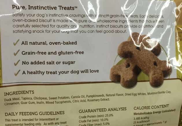 Nature's Variety Instinct Raw Boost Dog Food Treats Biscuits ingredients