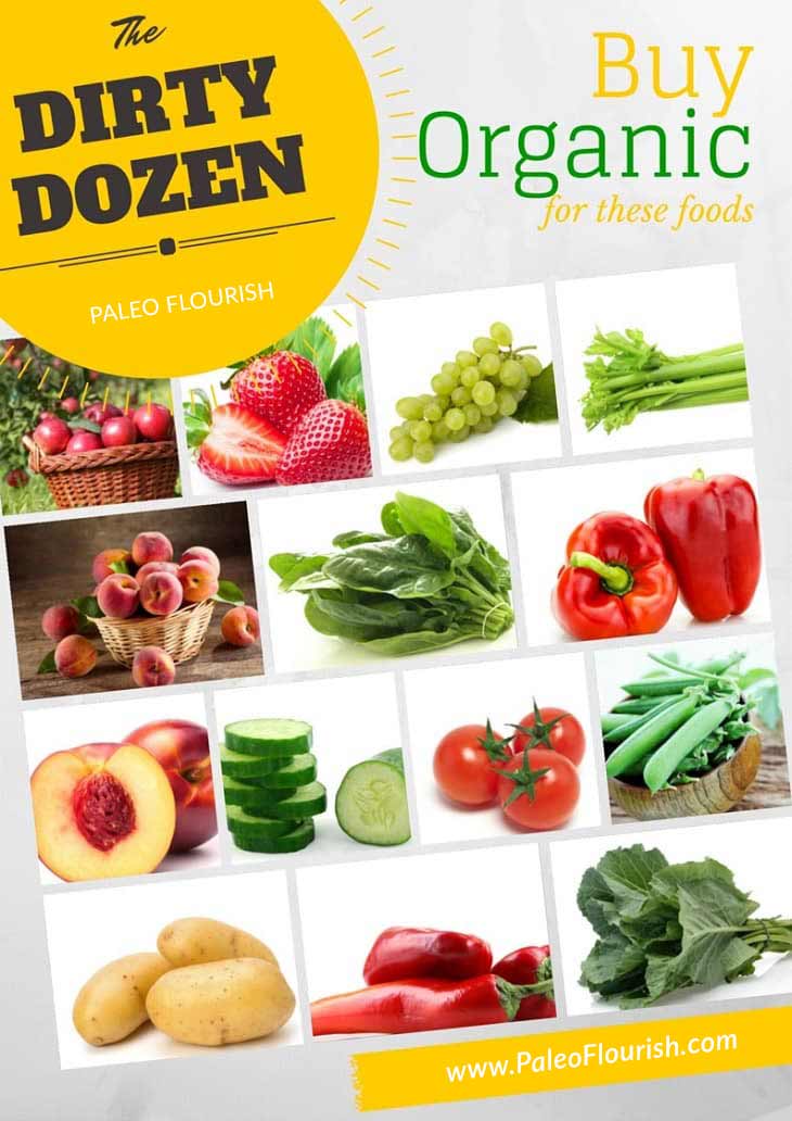 dirty dozen organic foods infographic image