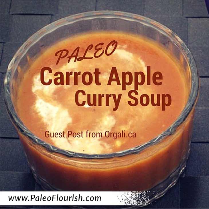 Paleo Carrot Apple Curry Soup Recipe - Guest Post from Orgali.ca https://paleoflourish.com/paleo-carrot-apple-curry-soup-recipe-guest-post