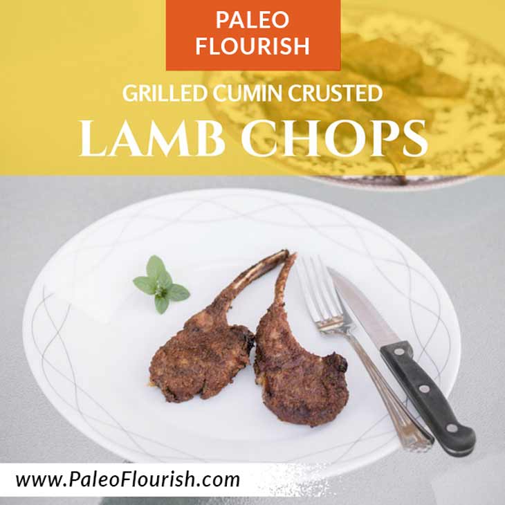 Grilled Cumin Crusted Lamb Chops Recipe https://paleoflourish.com/paleo-grilled-cumin-crusted-lamb-chops
