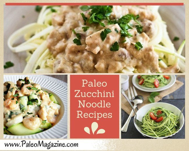 Paleo Zucchini Noodle Recipes - get the entire list of recipes and downloadable PDF here: https://paleoflourish.com/39-yummy-paleo-zucchini-noodle-recipes