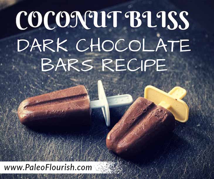 Coconut Bliss Dark Chocolate Bar Recipe [Paleo, Dairy-Free] https://paleoflourish.com/paleo-coconut-bliss-dark-chocolate-bar-recipe