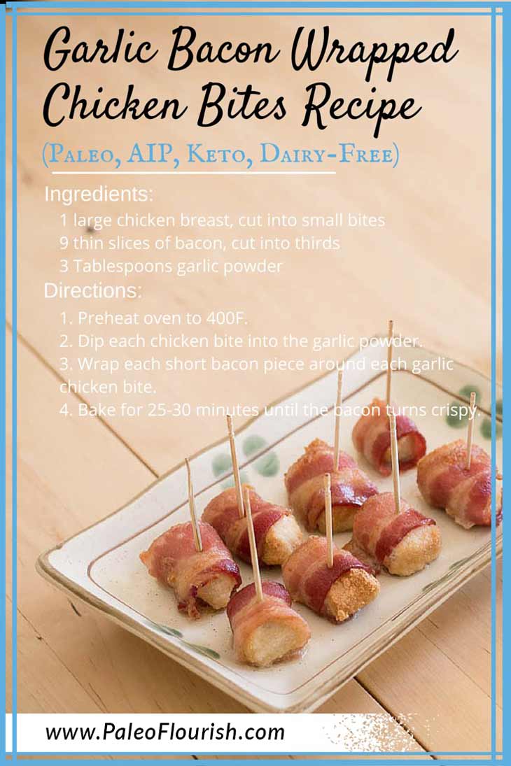 Garlic Bacon Wrapped Chicken Bites poster