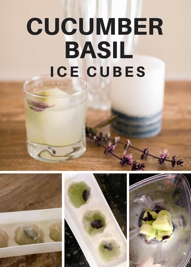 Cucumber Basil Ice Cubes
