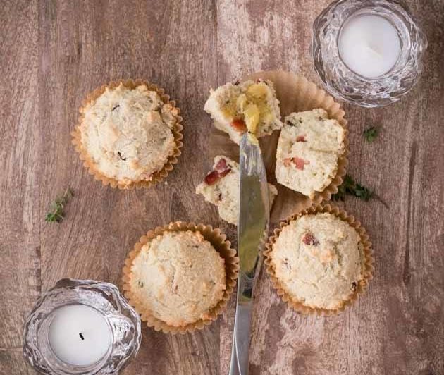 Paleo Bacon Lemon Thyme Breakfast Muffins Recipe #paleo #recipes #glutenfree https://paleoflourish.com/paleo-bacon-thyme-breakfast-muffins-recipe-gf