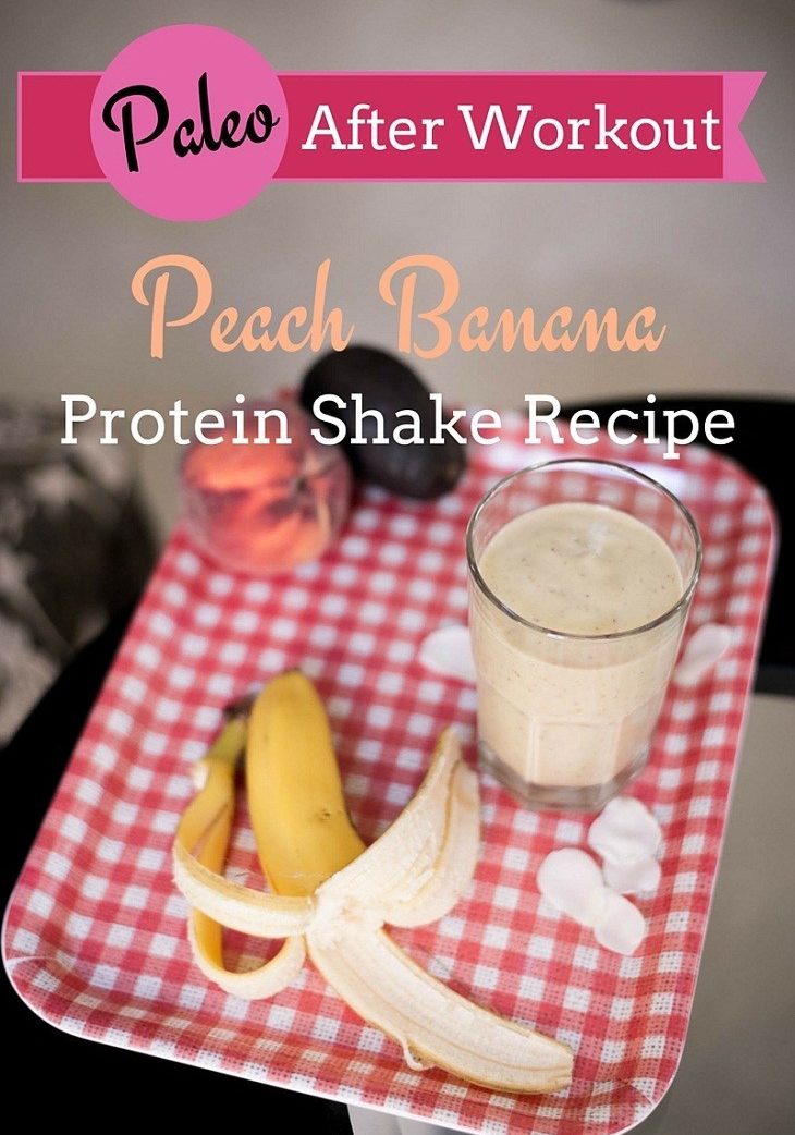 Paleo After Workout Peach Banana Protein Shake Recipe #paleo #recipes #glutenfree https://paleoflourish.com/paleo-after-workout-protein-shake-recipe