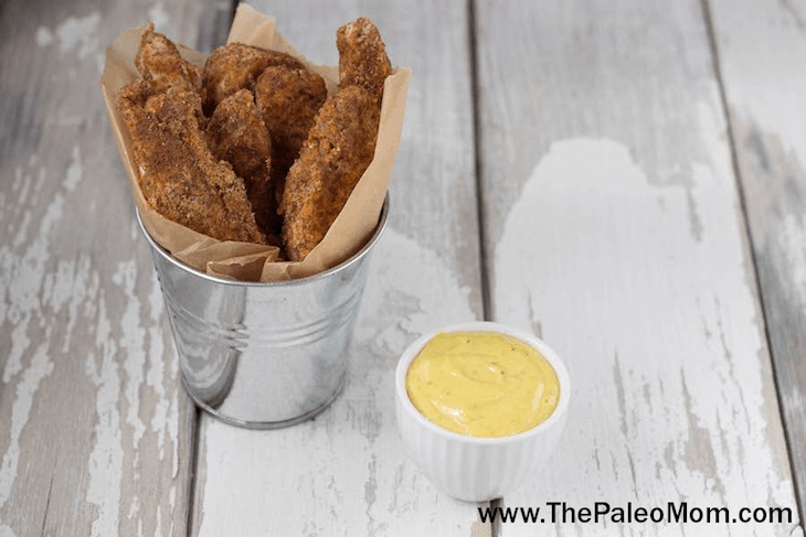 Paleo Chicken Fingers Recipe from The Paleo Mom at https://paleoflourish.com/48-super-easy-paleo-recipes