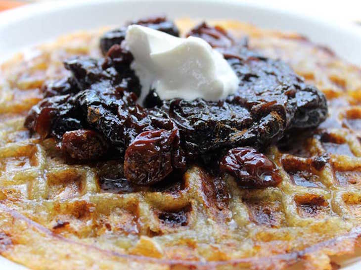 Paleo Waffle Recipe from My Heart Beets at https://paleoflourish.com/35-amazing-paleo-waffle-recipes