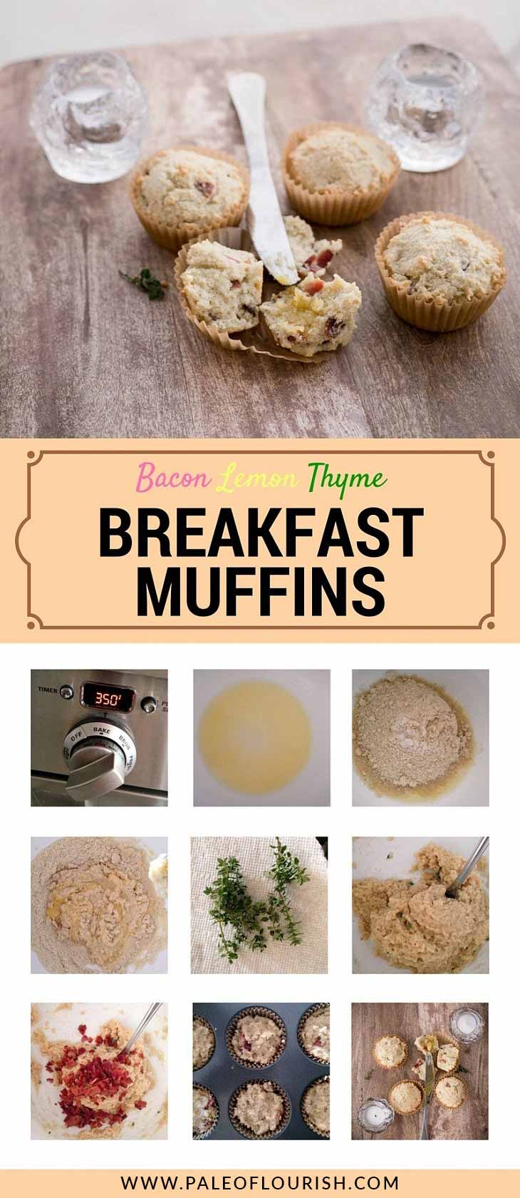 Paleo Bacon Lemon Thyme Breakfast Muffins Recipe Infographic