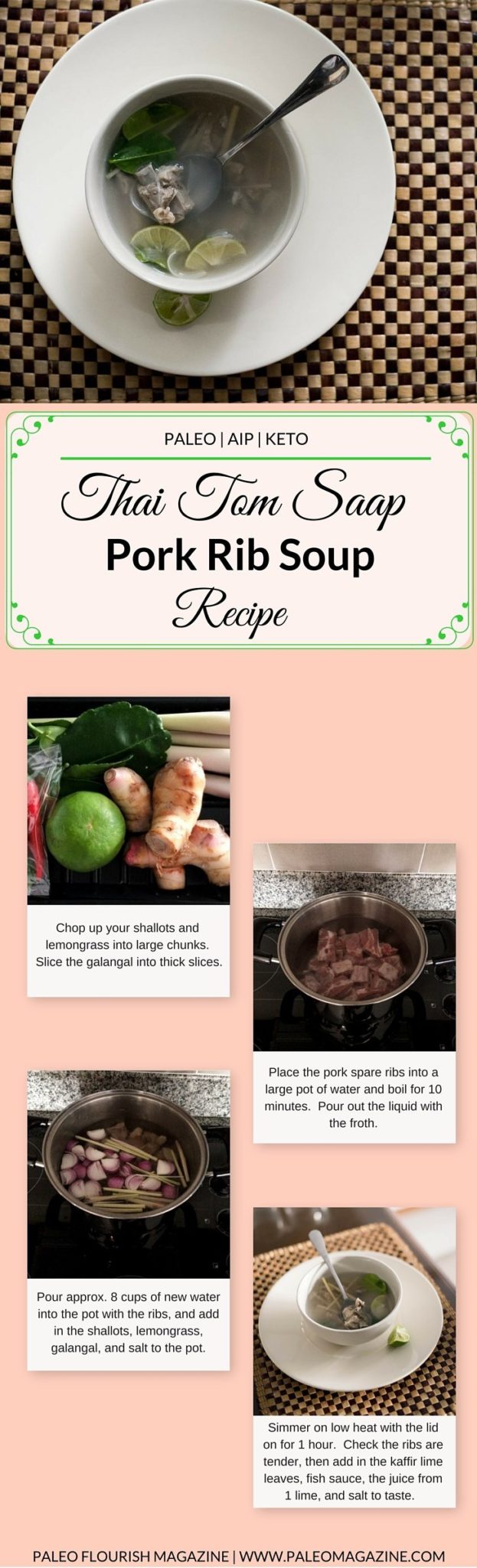 Thai Tom Saap Pork Ribs Soup Recipe [Paleo, AIP, Keto] https://paleoflourish.com/thai-tom-saap-pork-ribs-soup-recipe #paleo #paleorecipe #health #primal #diet