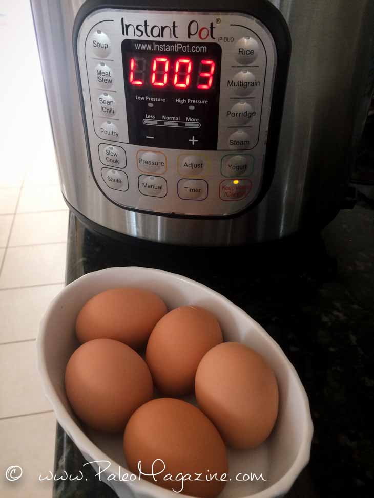 Cooking eggs in instant pot #paleo #recipes #glutenfree https://paleoflourish.com/hard-boiled-eggs-instant-pot