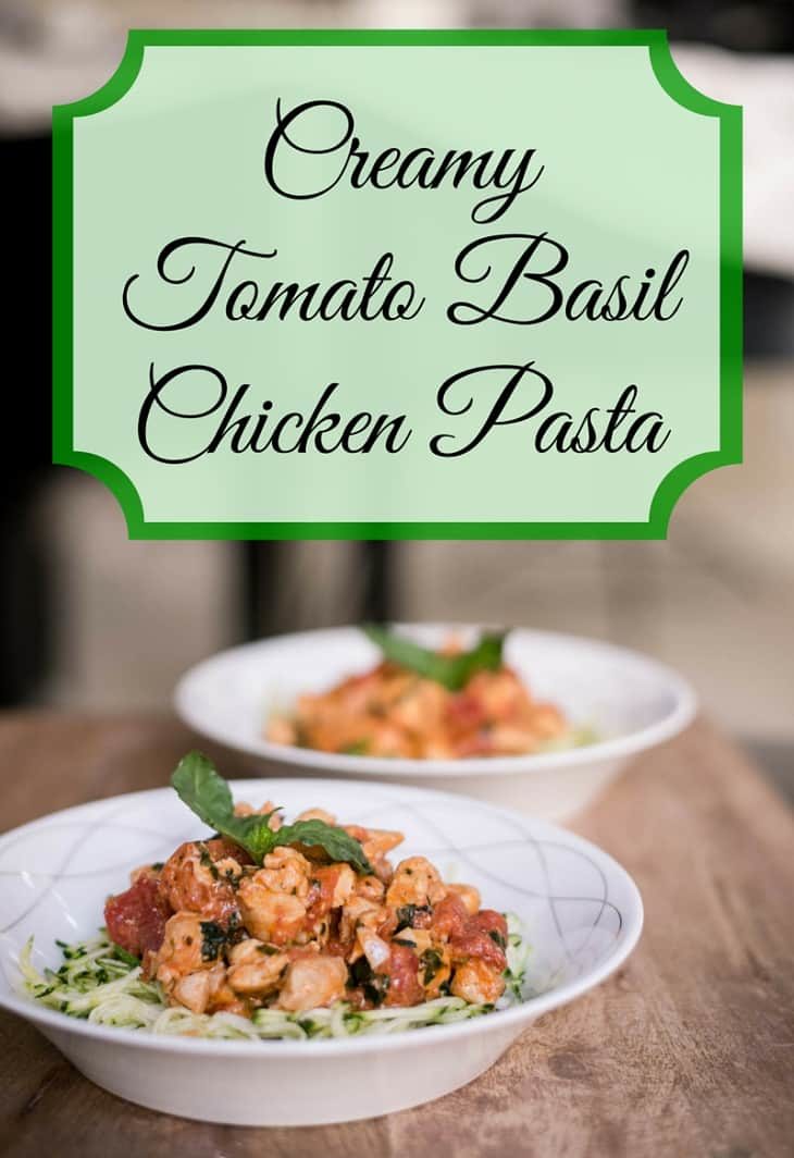 Creamy Tomato Basil Chicken Pasta #paleo #recipes #glutenfree https://paleoflourish.com/paleo-creamy-pasta-recipe