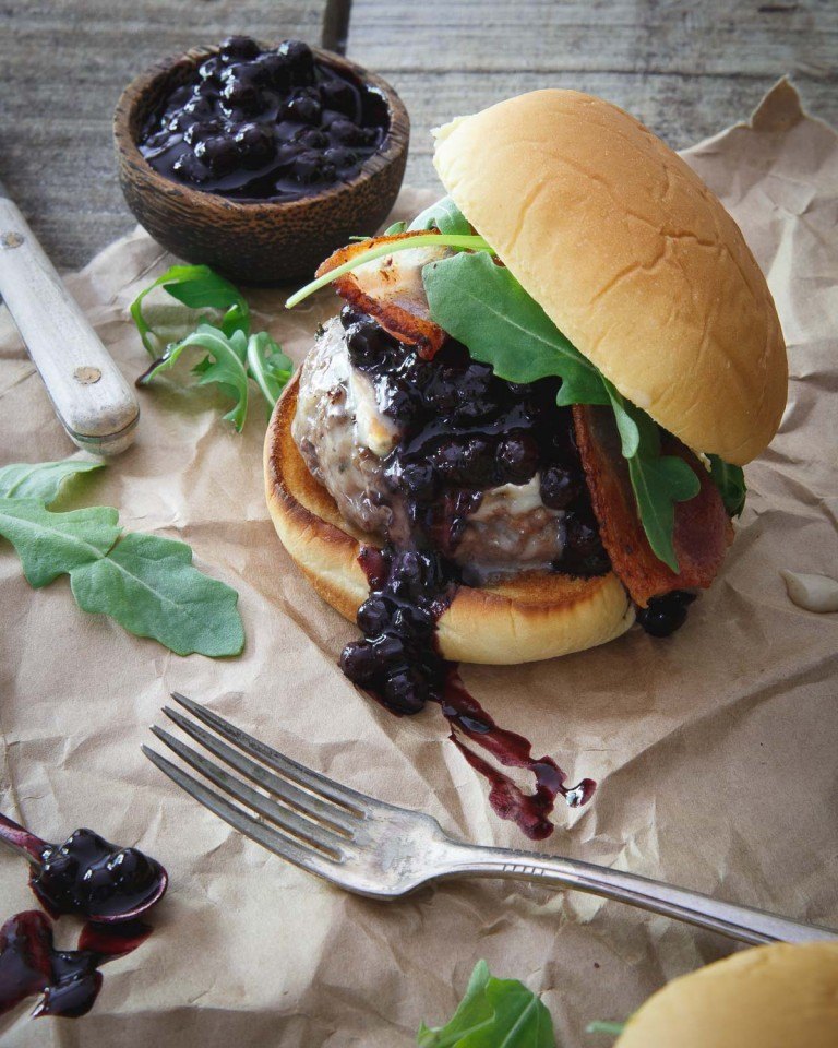 Blueberry BBQ Brie Burger