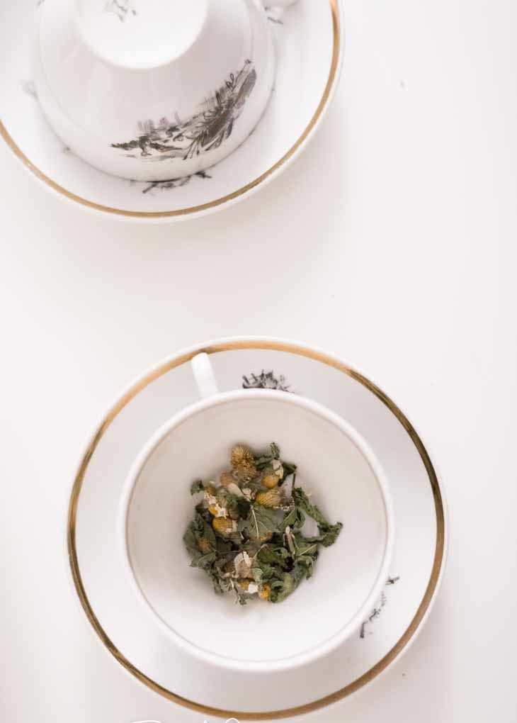 Chamomile Mint Herbal Tea Recipe #tea #recipe #herbal https://paleoflourish.com/chamomile-mint-tea-recipe