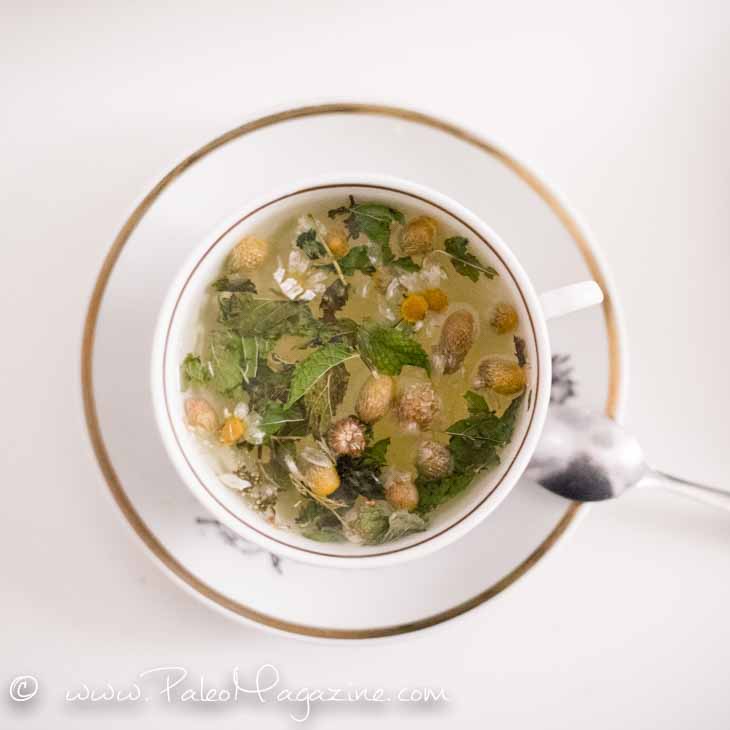 Chamomile Mint Herbal Tea Recipe #tea #recipe #herbal https://paleoflourish.com/chamomile-mint-tea-recipe