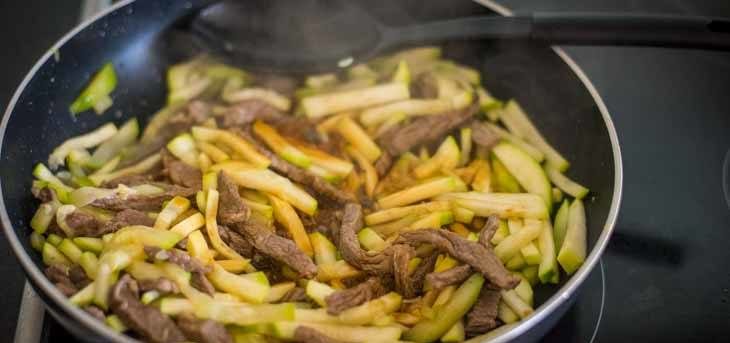 Easy Zucchini Beef Saute with Garlic and Cilantro [Paleo, Keto, AIP] #paleo #recipe #aip #keto - https://paleoflourish.com/zucchini-beef-saute-recipe