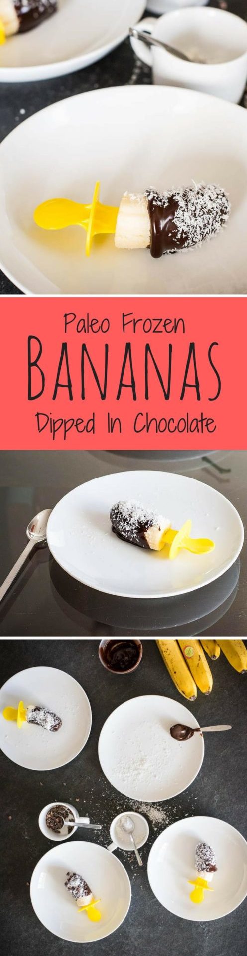 Paleo Frozen Bananas Dipped In Chocolate #paleo #recipes - https://paleoflourish.com/paleo-frozen-bananas-dipped-in-chocolate