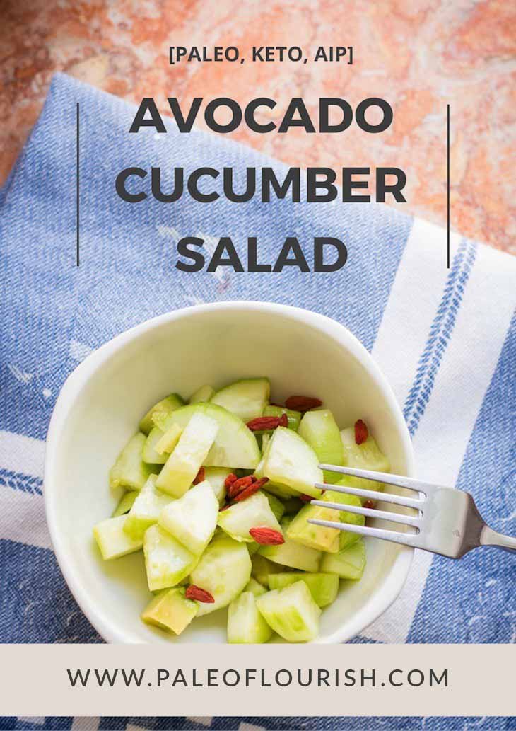 avocado cucumber salad #paleo #keto #lowcarb https://paleoflourish.com/avocado-cucumber-salad-recipe-paleo-keto