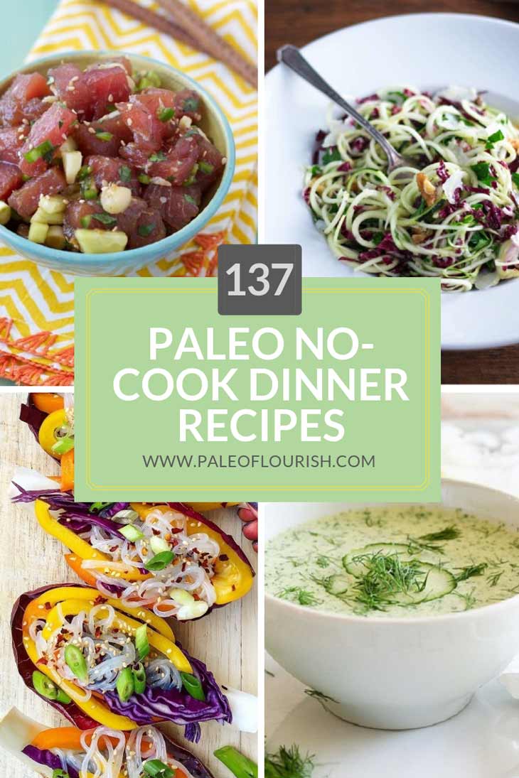 Paleo No Cook Dinner Recipes - 137 Paleo No Cook Dinner Recipes https://paleoflourish.com/paleo-no-cook-dinner-recipes