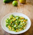 Easy Peach and Cucumber Salsa Recipe [Paleo, AIP] #paleo #aip #recipes - https://paleoflourish.com/easy-peach-cucumber-salsa-recipe