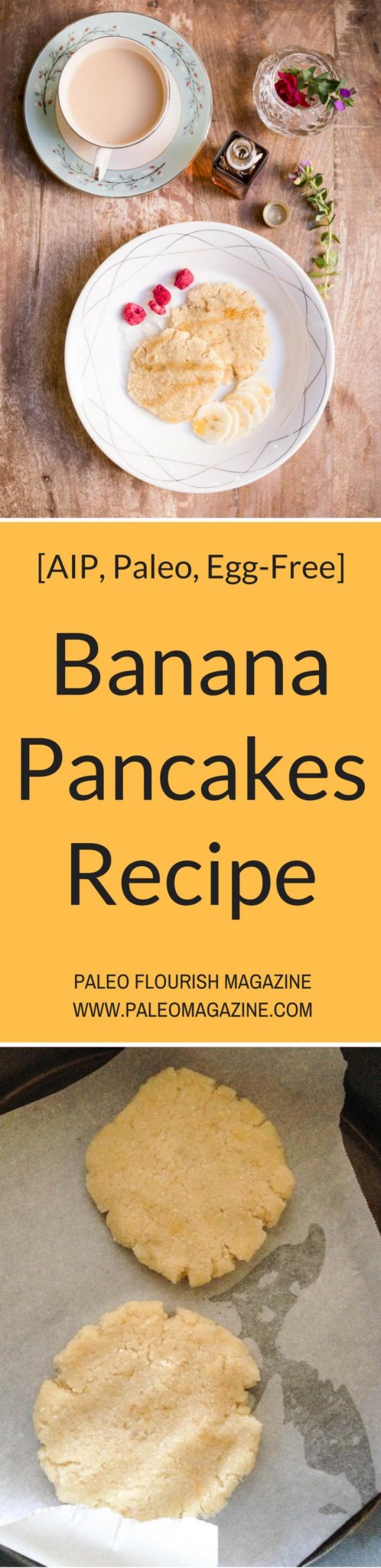 Banana Pancakes Recipe [AIP, Paleo, Egg-Free] #paleo #eggfree #aip #recipes - https://paleoflourish.com/paleo-aip-banana-pancakes-recipe