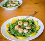 Peach and Pan-Fried Scallops Salad Recipe [Paleo, Keto, AIP] #paleo #keto #aip #recipes - https://paleoflourish.com/peach-pan-fried-scallops-salad-recipe