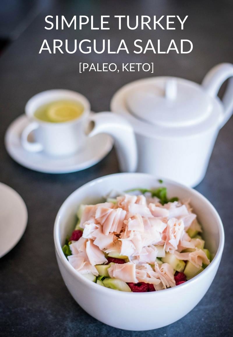 Simple Turkey Arugula Salad Recipe [Paleo, Keto] #paleo #keto #recipes - https://paleoflourish.com/turkey-arugula-salad-recipe-paleo-keto