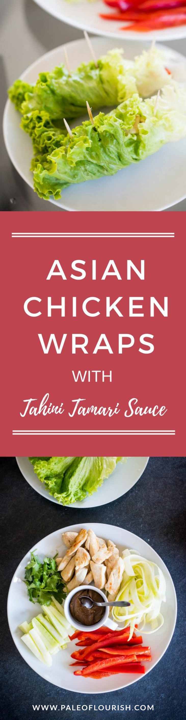 Asian Chicken Wraps with Tahini Tamari Sauce [Paleo, Keto] #paleo #keto #recipes -  https://paleoflourish.com/asian-chicken-wraps-recipe