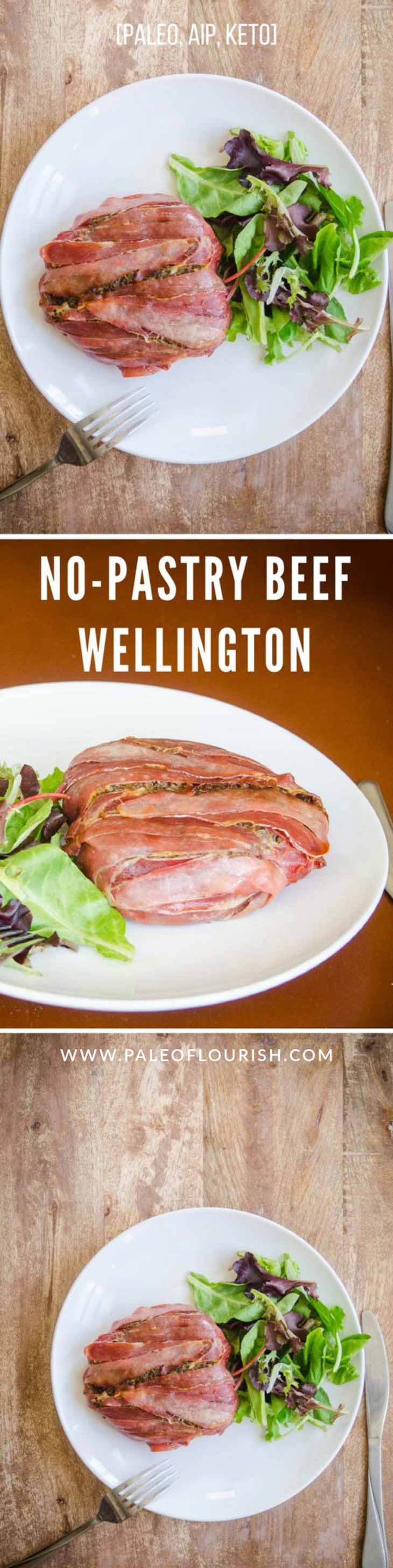 No-Pastry Beef Wellington Recipe [Paleo, AIP, Keto] #paleo #keto #aip #recipes - https://paleoflourish.com/paleo-no-pastry-beef-wellington-recipe