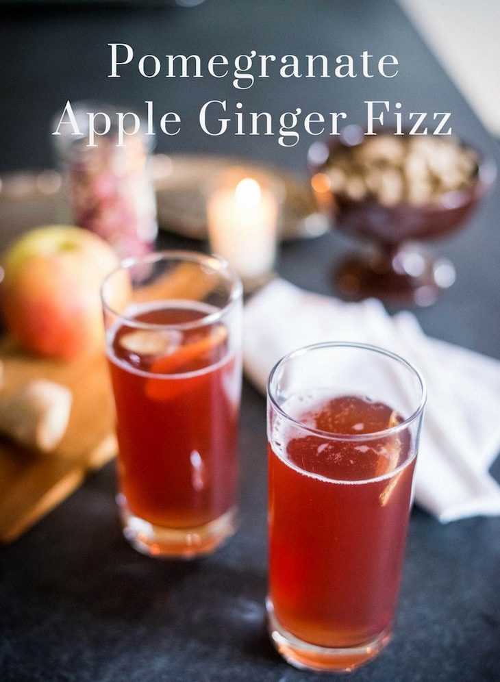 Pomegranate Apple Ginger Fizz Recipe #paleo #drinks #recipe