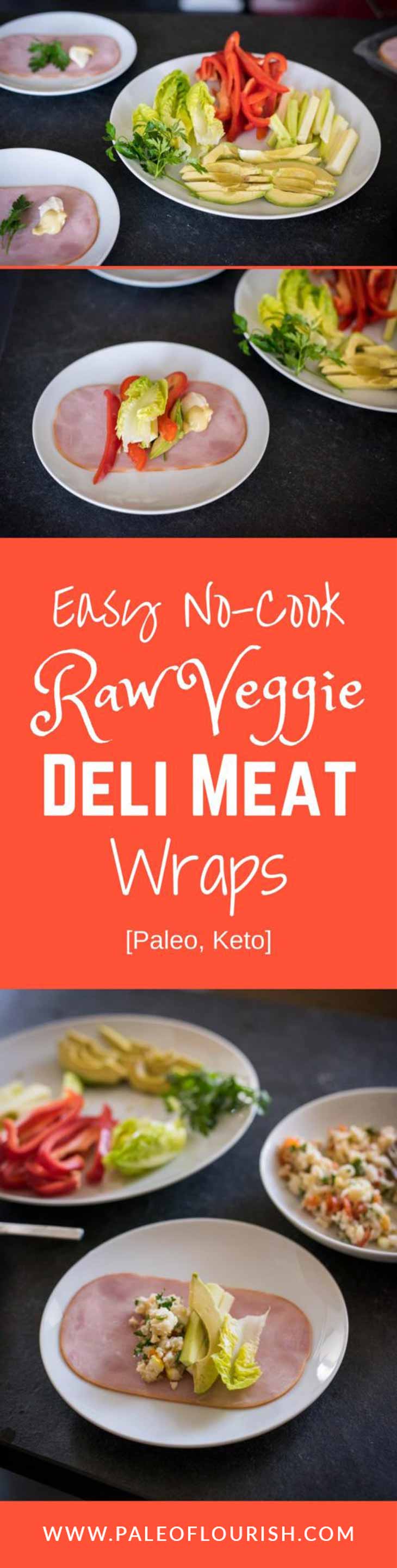 Easy No-Cook Raw Veggie Deli Meat Wraps [Paleo, Keto] #paleo #keto #deli #recipes -  https://paleoflourish.com/easy-no-cook-raw-veggie-deli-meat-wraps