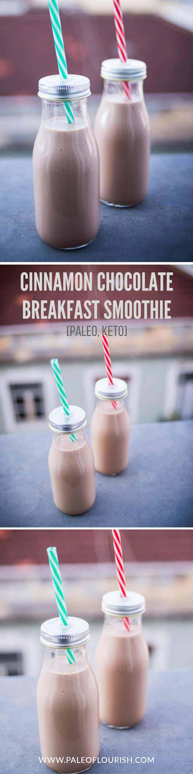 Cinnamon Chocolate Breakfast Smoothie Recipe [Paleo, Keto] #paleo #keto - https://paleoflourish.com/cinnamon-chocolate-breakfast-smoothie-recipe-paleo-keto