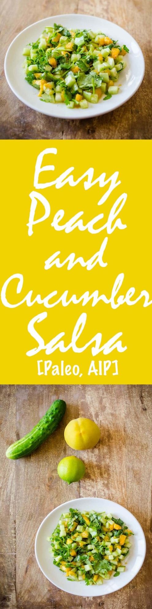 Easy Peach and Cucumber Salsa Recipe [Paleo, AIP] #paleo #aip #recipes - https://paleoflourish.com/easy-peach-cucumber-salsa-recipe
